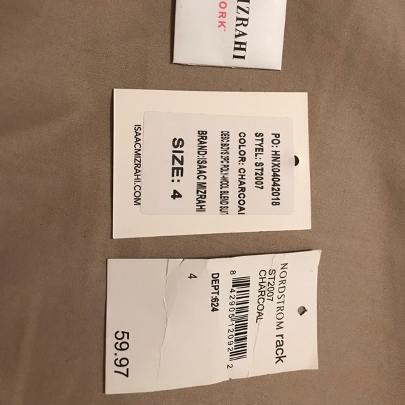 Isaac Mizrah charcoal gray sz 4 suit - Picture 2 of 2